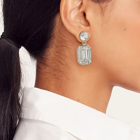 J.Crew-Crystal drop statement Earrings-New - Picture 6 of 7